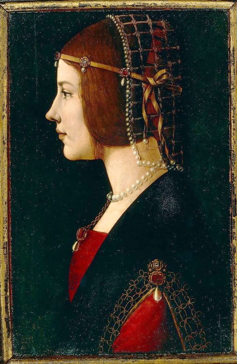 Портрет Беатріче д'Есте роботи Джованні Амброджио де Предис   Таким чином, безумовно, що Леонардо написав якийсь портрет зазначеної дами, але саме цей - невідомо