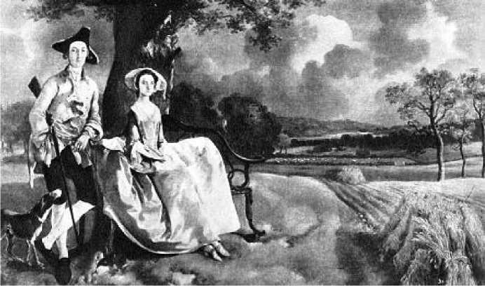 Картину англійської природи представляє і автопортрет з дружиною і дочкою, сповнений Гейнсборо близько 1751 р